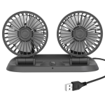 זוג מאווררים לרכב בחיבור USB להתקנה על הדשבורד דבק דו צדדי 2 מהירויות