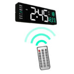 שעון קיר דיגיטלי LED ענקי כולל טיימר – ספרות ענקיות כולל שלט רחוק לכיון השעון