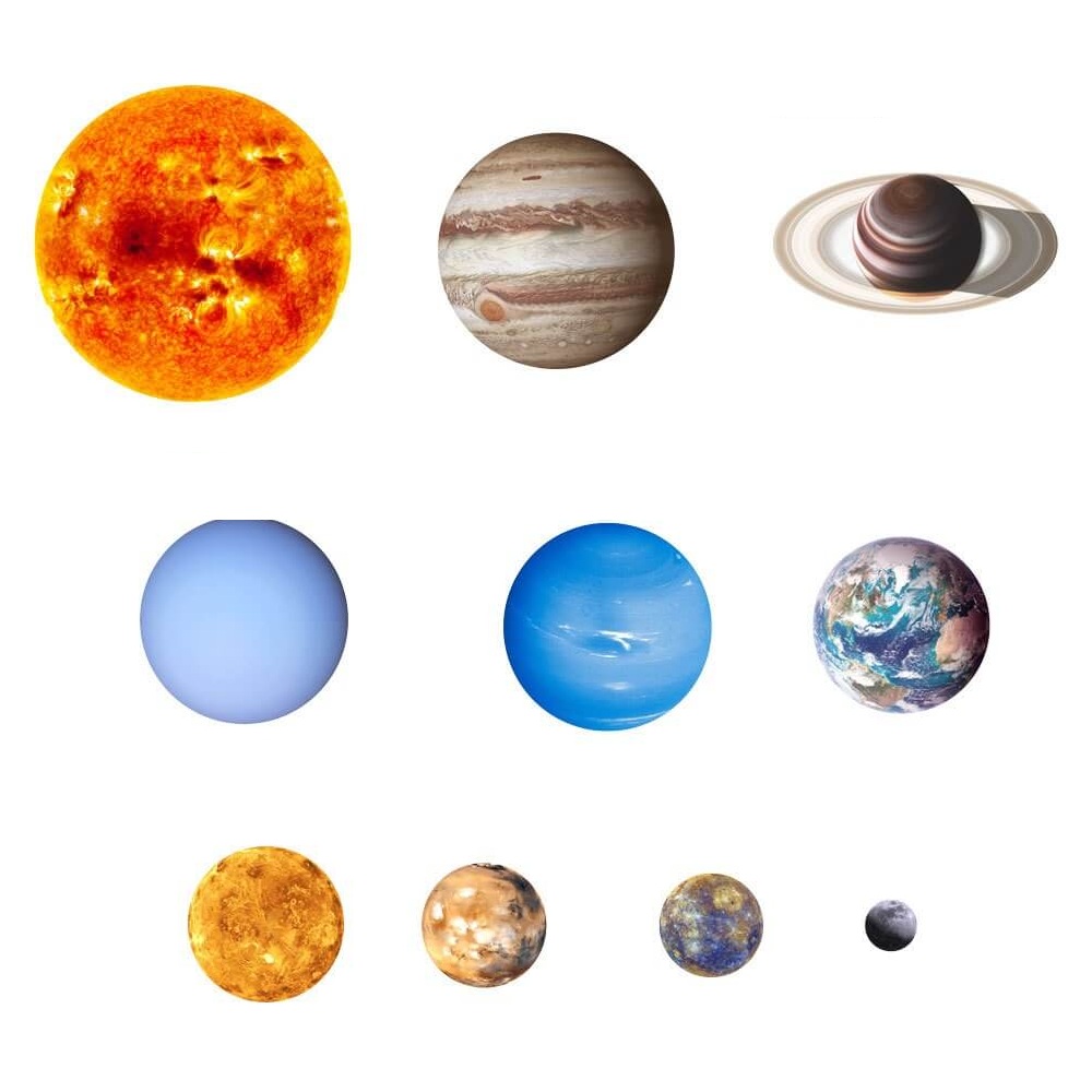 מערכת השמש זוהרת להדבקה בחדר – צבעוני ויפה - סט ענק