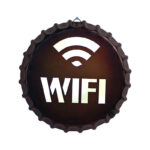שלט לד (LED) מעוצב WIFI – תאורת קיר וינטג' בצורת פקק בירה