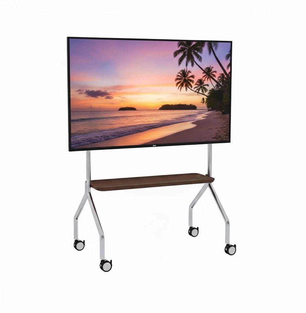 מעמד טלוויזיה יוקרתי על גלגלים בסגנון רטרו