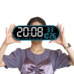 שעון קיר LED ענקי 38 ס"מ עם שלט רחוק ותאורת אווירה