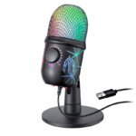 מיקרופון גיימינג USB RGB מקצועי כולל הפחתת רעשים, לסטרימינג ומחשב
