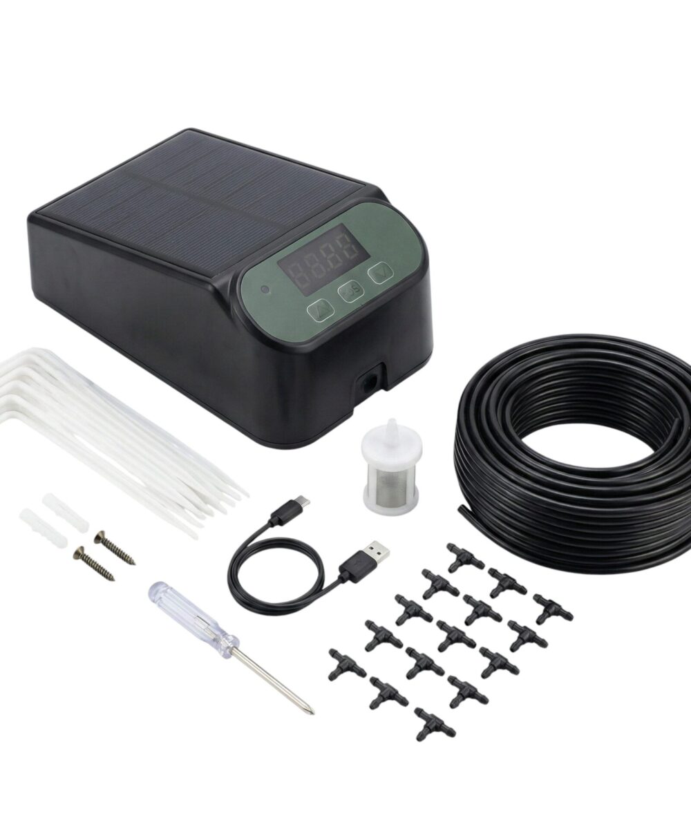 מערכת השקיה סולארית אוטומטית D15, חכמה וחסכונית לגינה פורחת