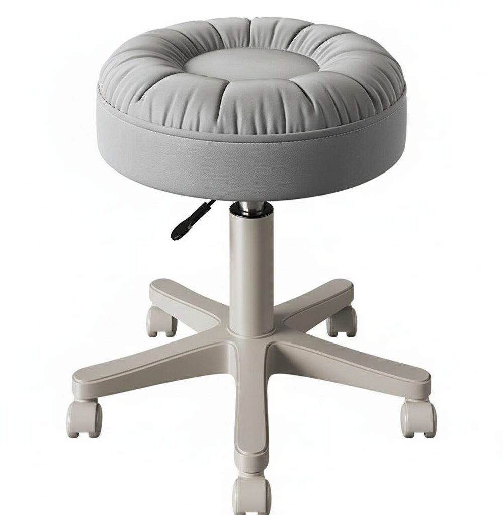 כיסא מסתובב עם גלגלים: נוח ומתכוונן למגוון שימושים - אפור