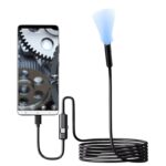 מצלמת אנדוסקופ USB עם עדשת 7 מ"מ, אורך 2 מטר קשיח, תאימות לאנדרואיד ו-Windows