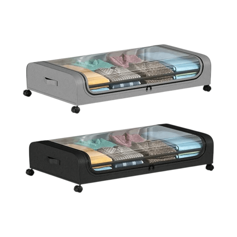 ארגונית אחסון 56 ליטר מתחת למיטה עם גלגלים