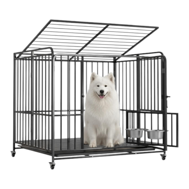 כלוב אילוף מחוזק Heavy Duty מתקפל  – צבע שחור - 125-סמ