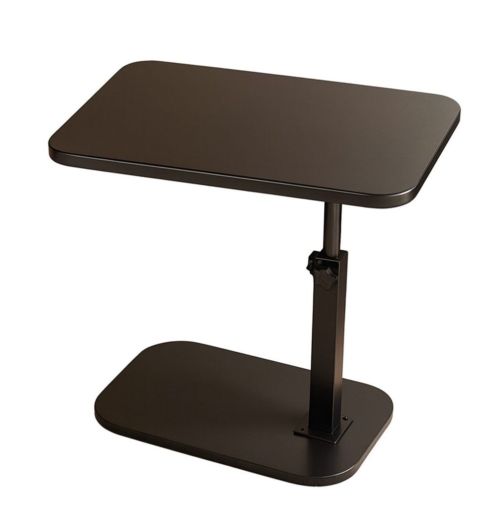 שולחן צד C-Shape, שולחן קפה קומפקטי לספה ולמיטה - שחור מלא