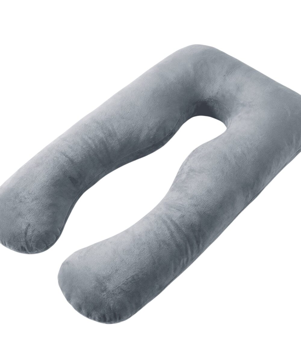 כרית הריון בצורת U – תמיכה מלאה לגוף, לשינה מושלמת ולהנקה - אפור