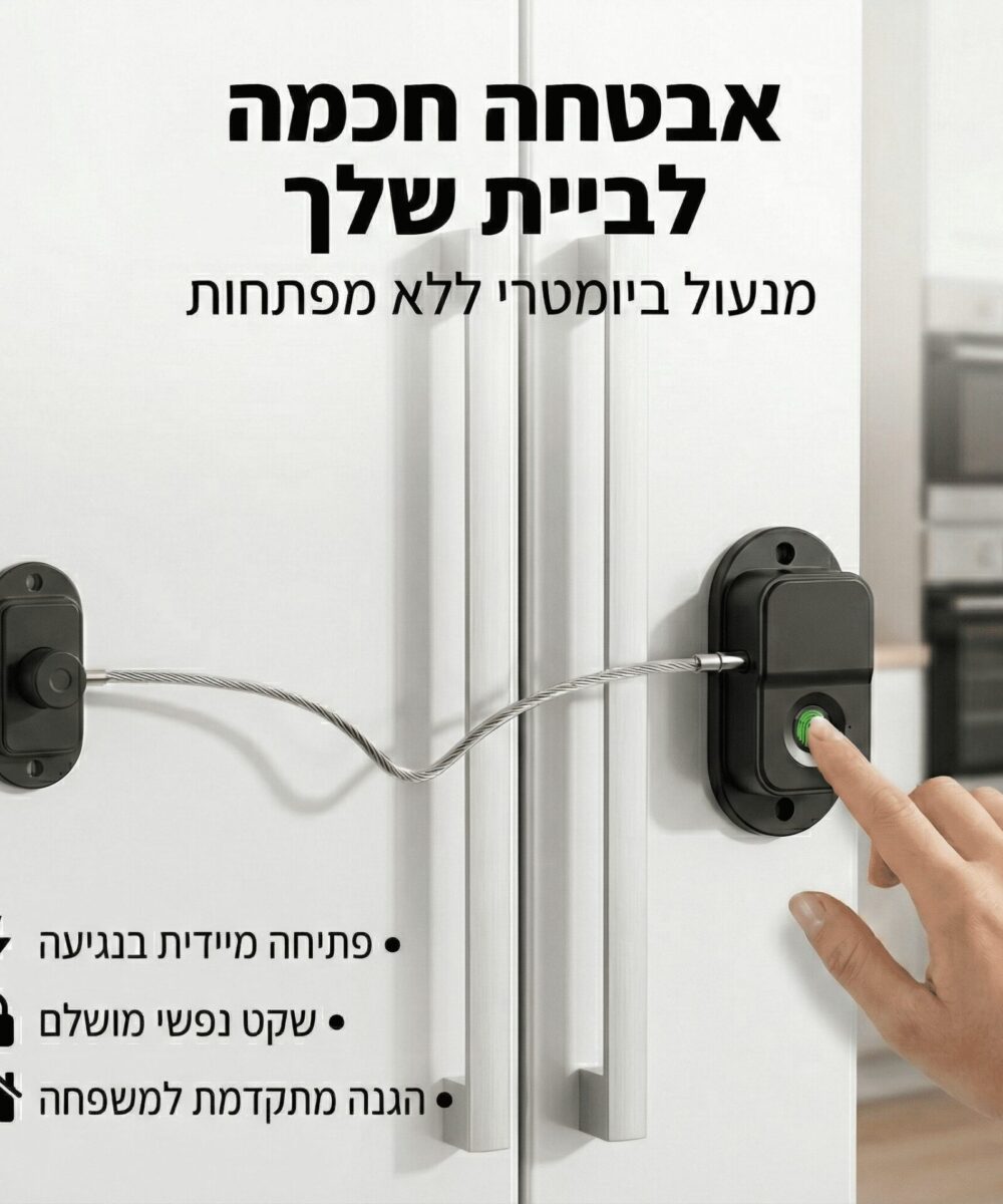 מנעול ביומטרי חכם לארונות ומקררים – פתיחה בטביעת אצבע (ללא מפתח)