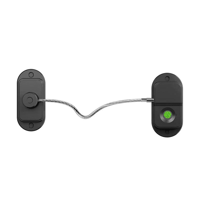 מנעול ביומטרי חכם לארונות ומקררים – פתיחה בטביעת אצבע (ללא מפתח) - שחור