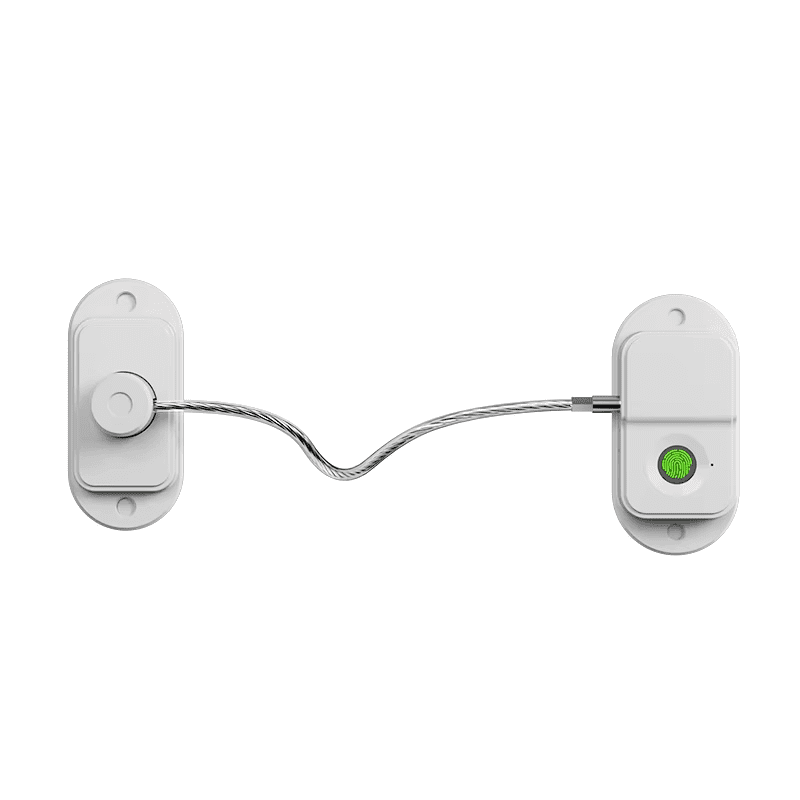 מנעול ביומטרי חכם לארונות ומקררים – פתיחה בטביעת אצבע (ללא מפתח) - לבן