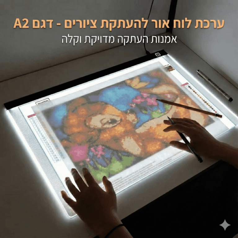 לוח אור LED מקצועי ענק (A2) – משטח תאורה דק לציור, העתקה, קעקועים ...