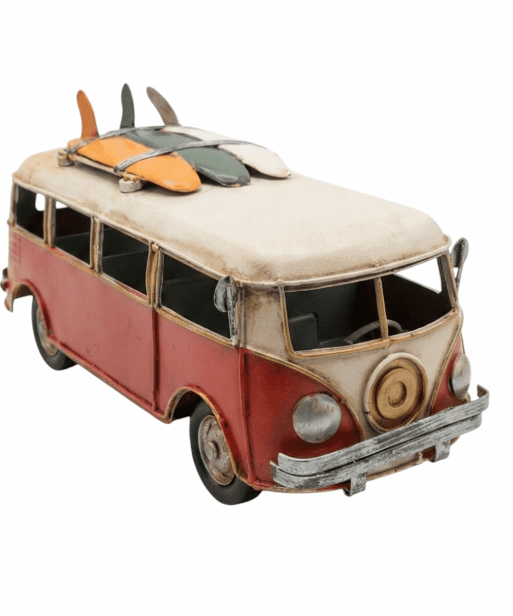 דגם ואן וינטג' ממתכת – רכב אספנות קלאסי עם גלשנים (עיצוב רטרו)