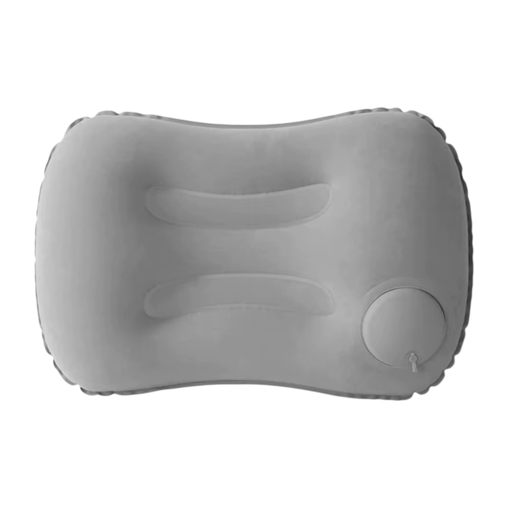 כרית נסיעות מתנפחת לצוואר – ניפוח בלחיצה | קומפקטית לטיסה ולמשרד - אפור