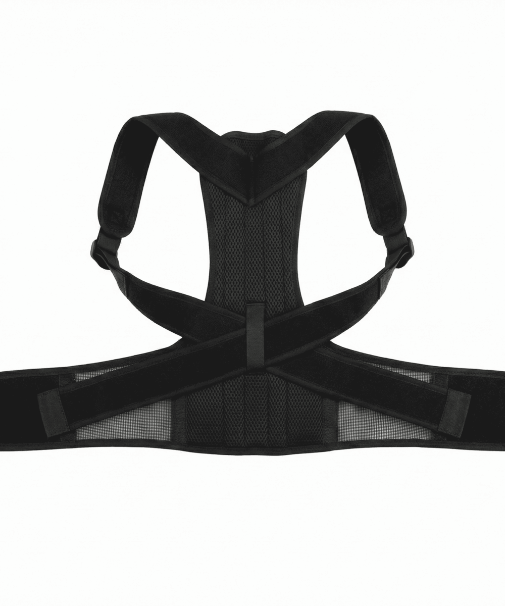 רצועת יישור גב נושמת – מתקן יציבה מתכוונן (מידות L/XL/XXL)