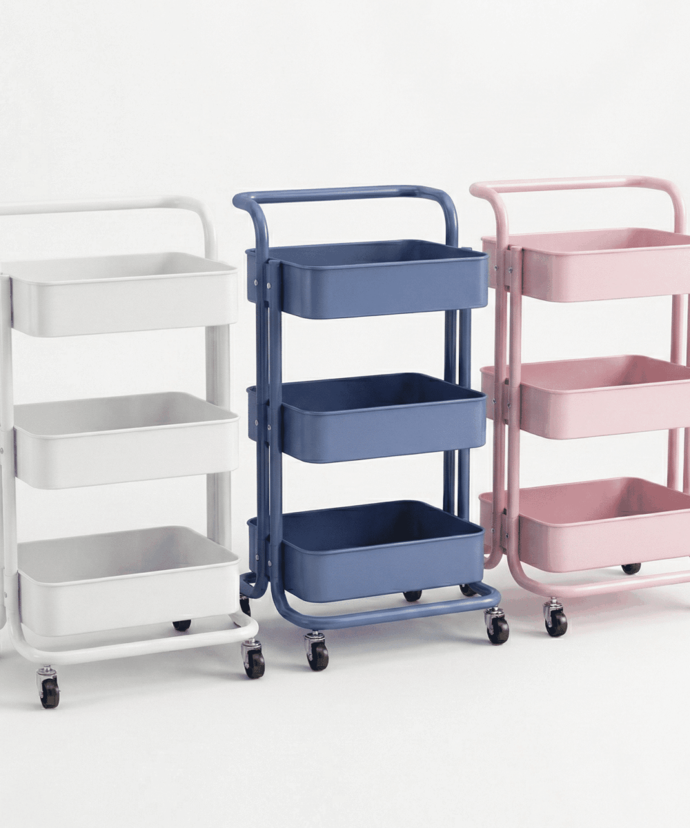 עגלת שירות וארגון רב-תכליתית 3 קומות על גלגלים-SmartRack 360