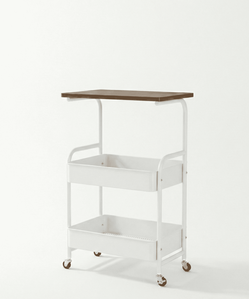 עגלת שירות "Smart-Stay" – שידת ופתרון אחסון נייד - לבן