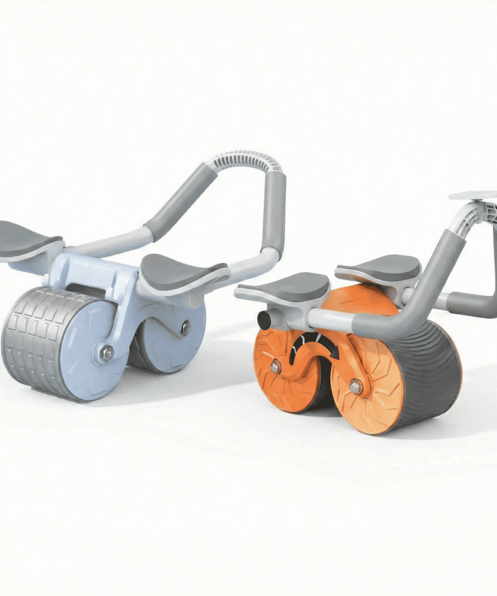 גלגלת כושר בטן כפולה עם תושבת לסמארטפון – אימון ליבה בבית