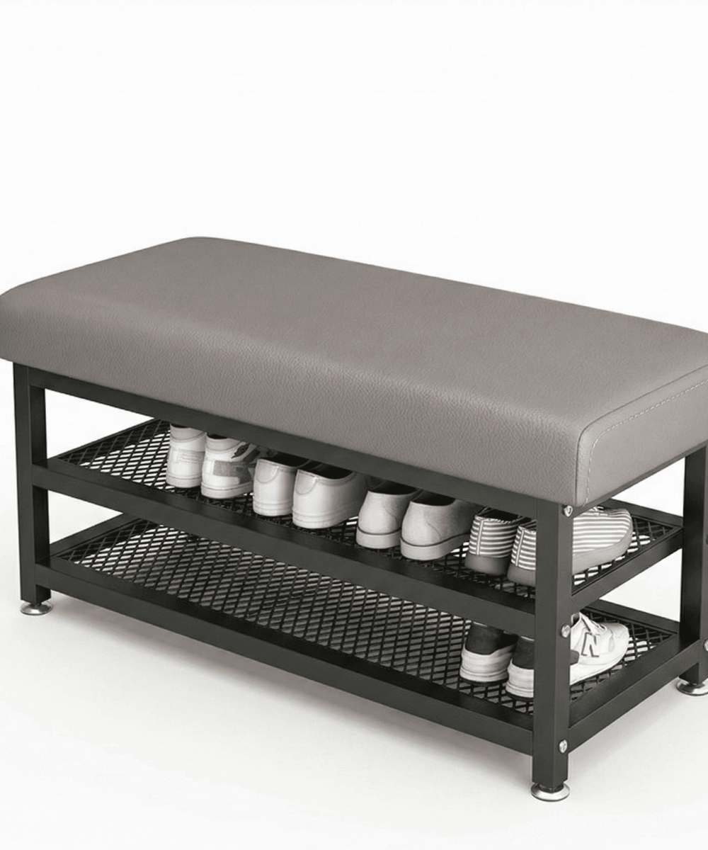 ספסל ישיבה עם אחסון לנעליים – פתרון חכם לכניסה לבית