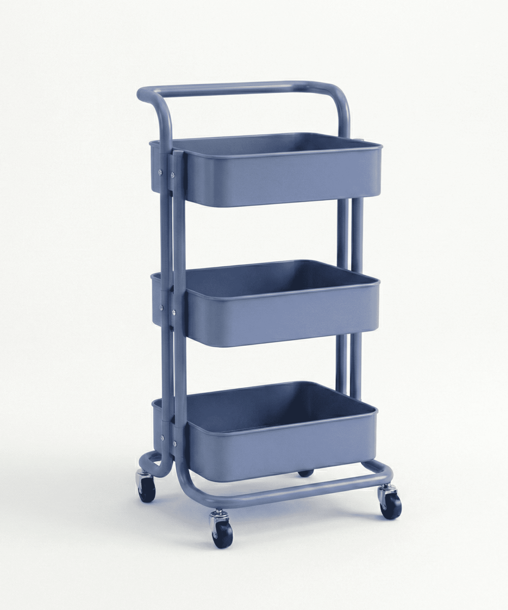 עגלת שירות וארגון רב-תכליתית 3 קומות על גלגלים-SmartRack 360 - כחול