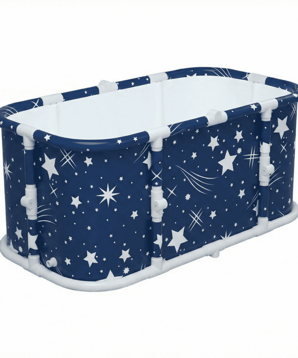 אמבטיה מתקפלת 120 ס״מ – דגם משופר 99% מורכב ומתקפל קטן יותר