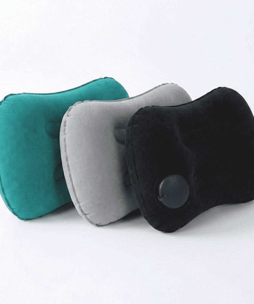 כרית נסיעות מתנפחת לצוואר – ניפוח בלחיצה | קומפקטית לטיסה ולמשרד