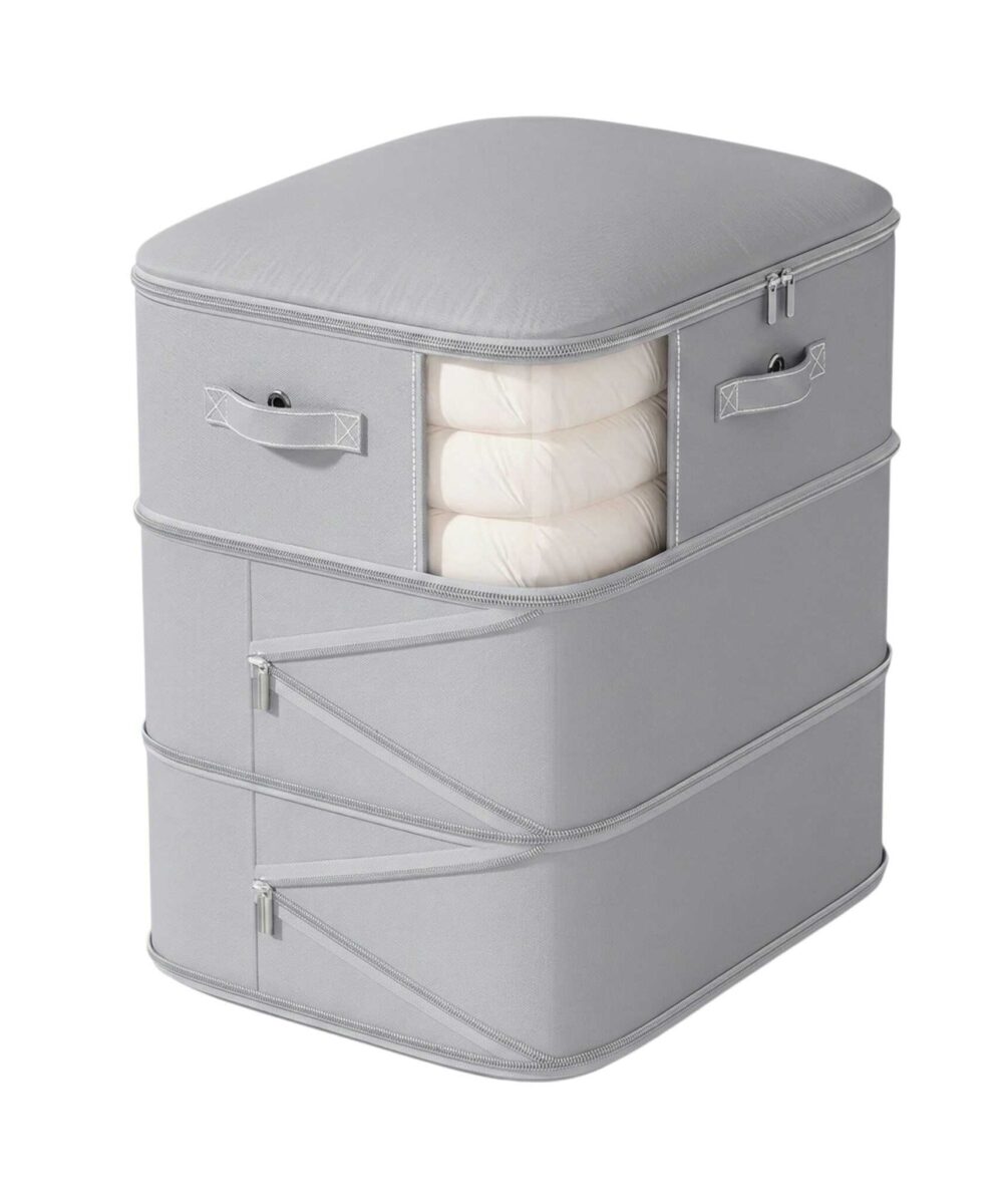 מארז אחסון שמיכות ובגדים בטכנולוגיית דחיסה נושמת-AirSmart - אפור