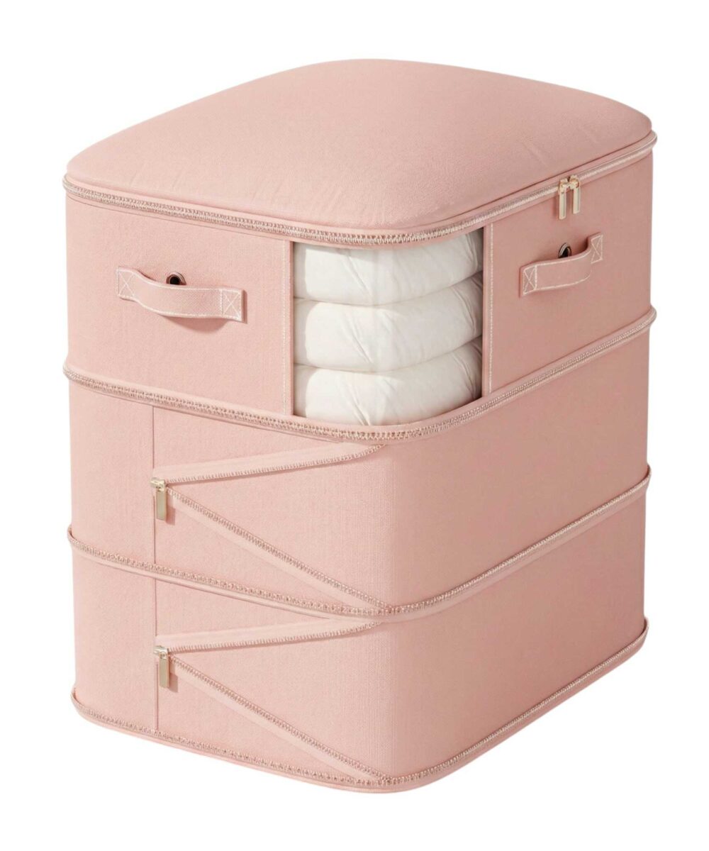 מארז אחסון שמיכות ובגדים בטכנולוגיית דחיסה נושמת-AirSmart - ורוד