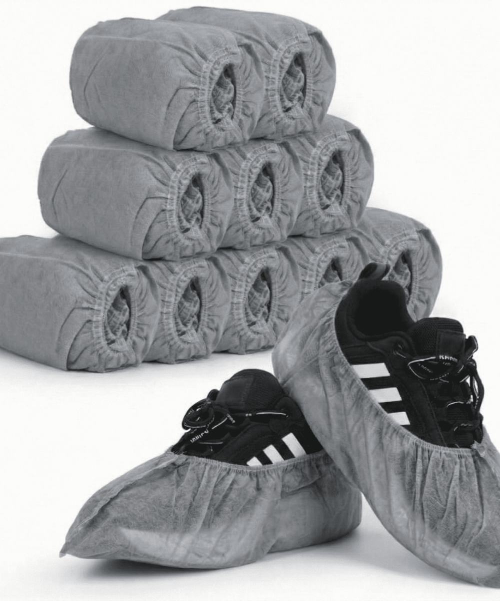 כיסוי נעליים מבד חד פעמי (ערדליים) – מארז חיסכון 50 זוגות - אפור