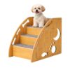 מדרגות עץ 4 שלבים לכלב או לחתול, עם שטיח למניעת החלקה