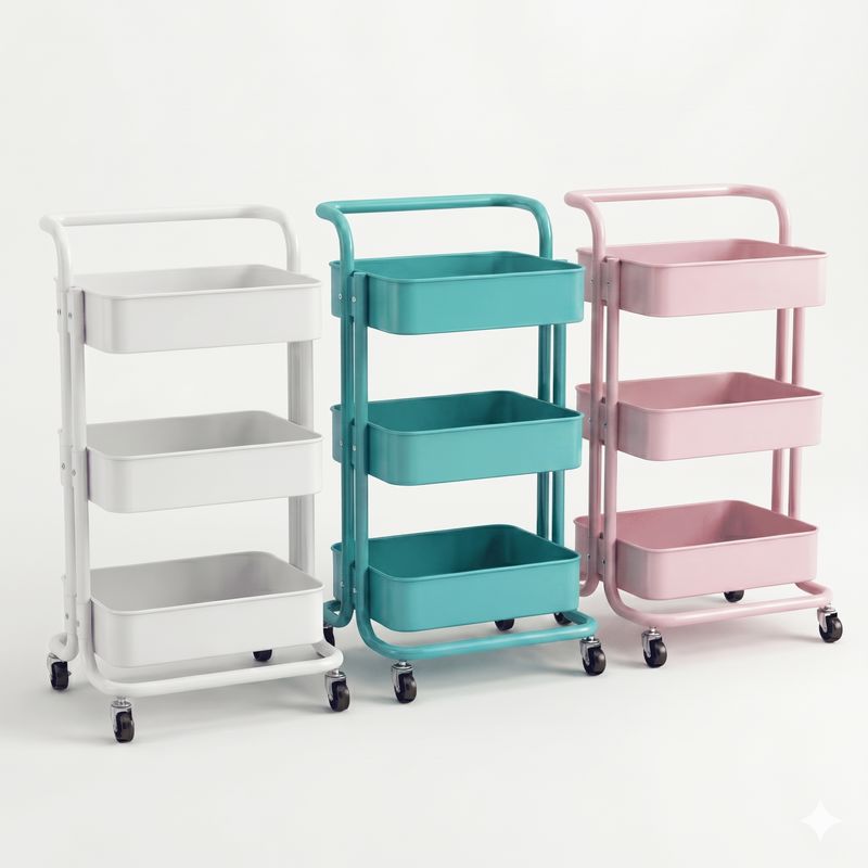 עגלת שירות וארגון רב-תכליתית 3 קומות על גלגלים-SmartRack 360