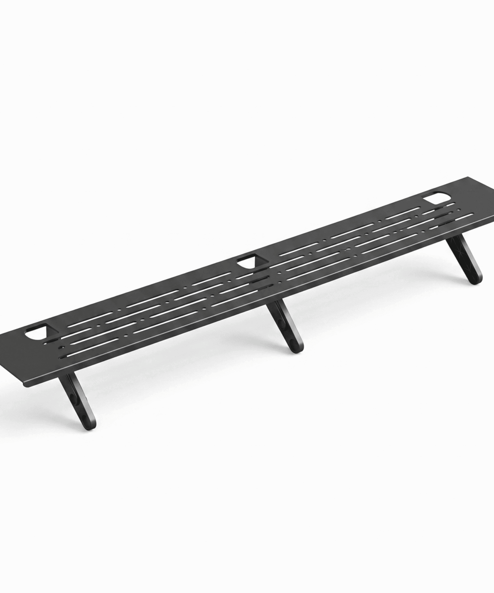 מדף ארגונית חכם מעל מסך טלוויזיה ומחשב (90 ס"מ) – ללא קידוח