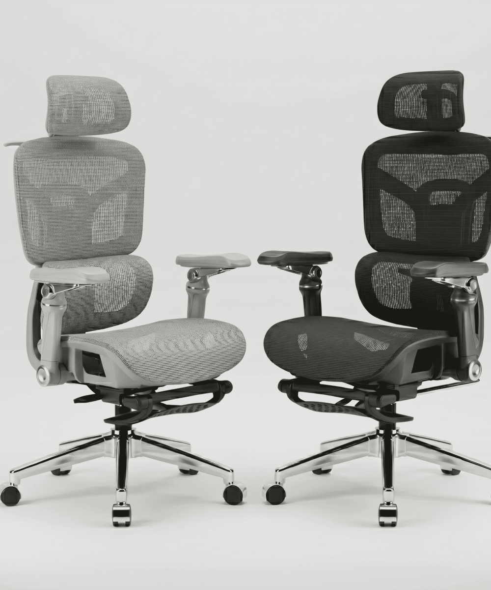 כסא משרדי ארגונומי PRIME 929 – משענות יד 6D, הדום רגליים ותמיכה אורטופדית מלאה