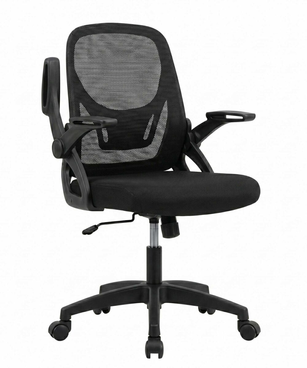 כיסא מחשב ארגונומי עם ידיות מתקפלות ומשענת רשת – דגם SIMPLEX 178