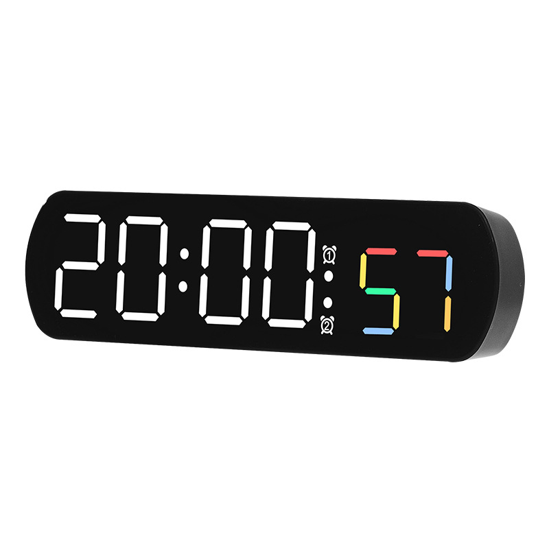 שעון מעורר LED מתקדם – שליטה קולית, טיימר, תצוגת טמפרטורה ועוד - שחור-לבן-צבעוני
