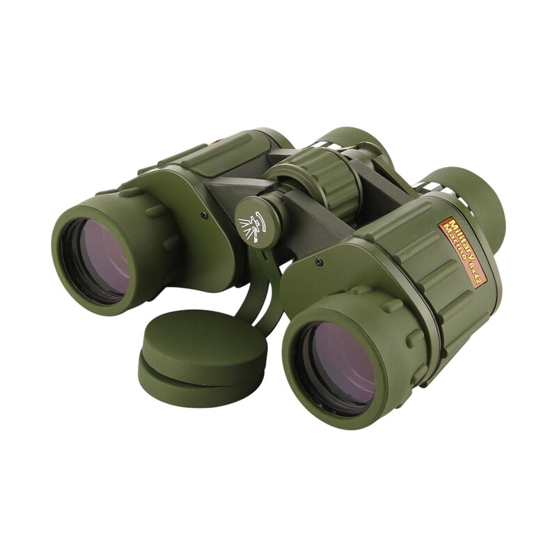 משקפת צבאית 8X42 עם עדשות קדמיות 42 מ"מ ומכסי הגנה