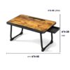 מידות שולחן מתקפל למיטה RUSTO 60×40×28 ס